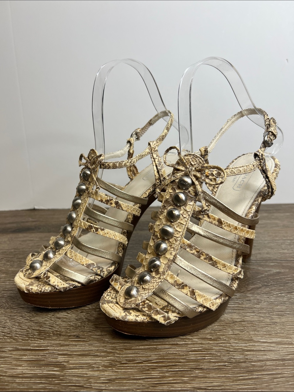 Coach Sarafina Snakeskin Print Strappy Heels Women’s Size 7 Platform Sandals